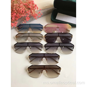 Goggle Reflective Sunglasses Rimless for Ladies
